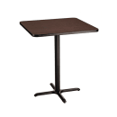 National Public Seating CT32424XDMY 24" Square Dining Height Table - Mahogany Laminate Top, Black Metal Base thumbnail 2