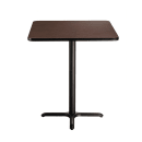 National Public Seating CT33030XBMY 30" Square Bar Height Table - Mahogany Laminate Top, Black Metal Base thumbnail 2