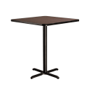National Public Seating CT33030XBMY 30" Square Bar Height Table - Mahogany Laminate Top, Black Metal Base thumbnail 3