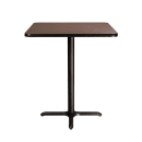National Public Seating CT33030XBMY 30" Square Bar Height Table - Mahogany Laminate Top, Black Metal Base thumbnail 4