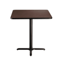 National Public Seating CT33030XCMY 30" Square Counter Height Table - Mahogany Laminate Top, Black Metal Base thumbnail 2