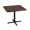 National Public Seating CT33030XDMY 30" Square Dining Height Table - Mahogany Laminate Top, Black Metal Base thumbnail 3
