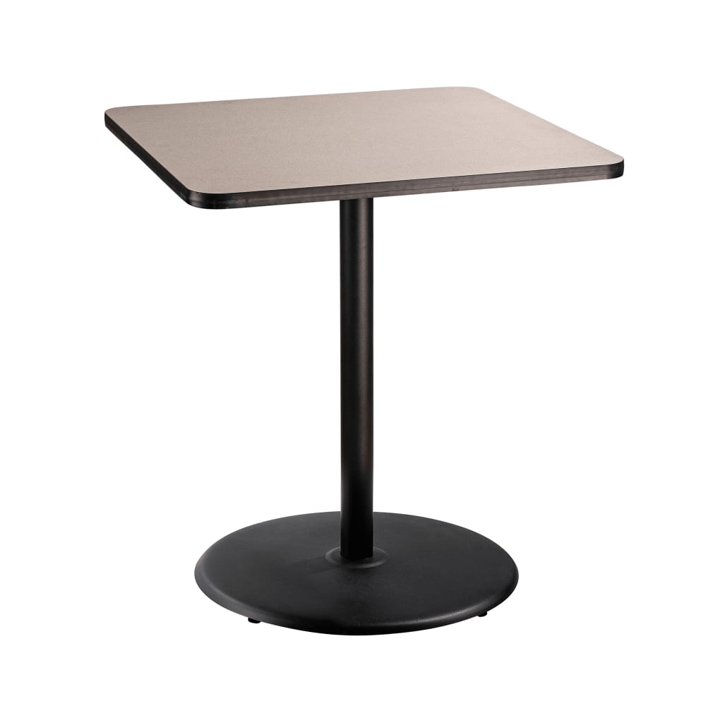 National Public Seating CT33636RBPBTMGY 36" Square Bar Height Table - Grey Nebula Laminate Top, Steel Base