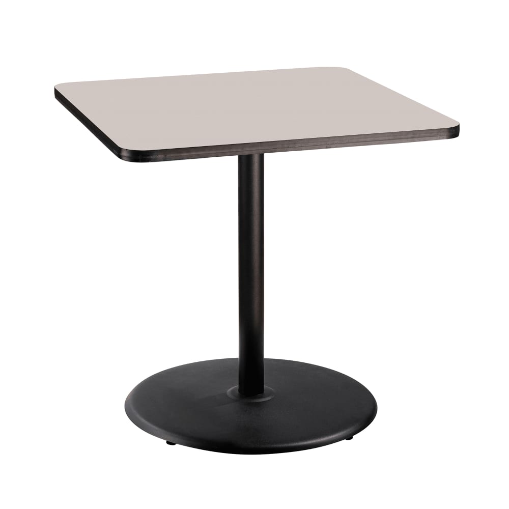 National Public Seating CT33636RCPBTMGY 36" Square Counter Height Table - Grey Nebula Laminate Top, Steel Base