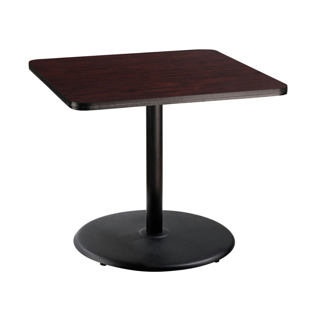National Public Seating CT33636RDPBTMMY 36" Square Dining Height Table - Mahogany Laminate Top, Steel Base