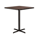 National Public Seating CT33636XBMY 36" Square Bar Height Table - Mahogany Laminate Top, Black Metal Base thumbnail 3