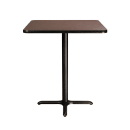 National Public Seating CT33636XBMY 36" Square Bar Height Table - Mahogany Laminate Top, Black Metal Base thumbnail 4