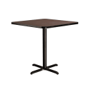 National Public Seating CT33636XCMY 36" Square Counter Height Table - Mahogany Laminate Top, Black Metal Base thumbnail 3