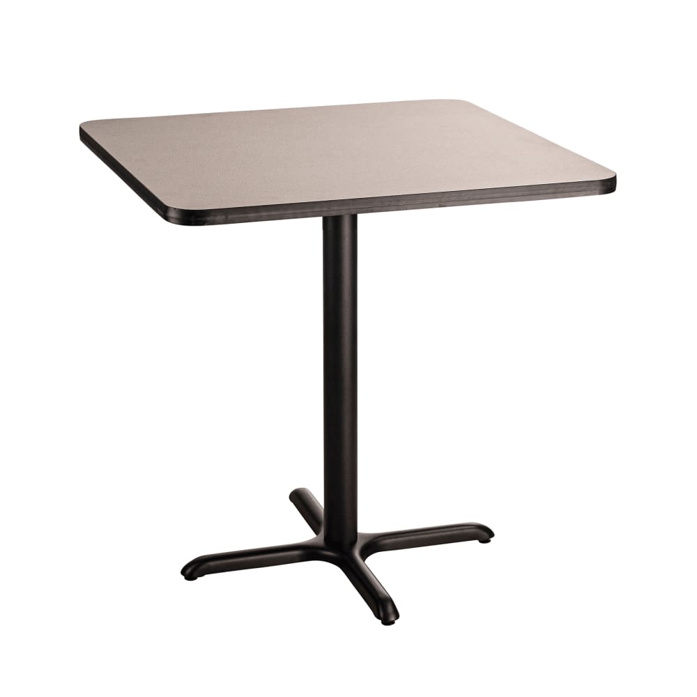 National Public Seating CT33636XCPBTMGY 36" Square Counter Height Table - Grey Nebula Laminate Top, Steel Base