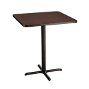 National Public Seating CT33636XDMY 36" Square Dining Height Table - Mahogany Laminate Top, Black Metal Base thumbnail 2