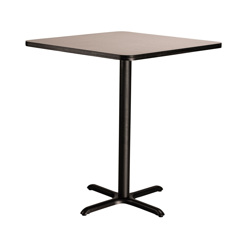 National Public Seating CT33636XDPBTMGY 36" Square Dining Height Table - Grey Nebula Laminate Top, Steel Base