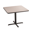 National Public Seating CT33636XDPBTMGY 36" Square Dining Height Table - Grey Nebula Laminate Top, Steel Base thumbnail 3