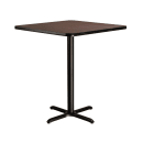 National Public Seating CT34242XBMY 42" Square Bar Height Table - Mahogany Laminate Top, Black Metal Base thumbnail 3