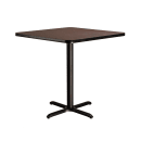 National Public Seating CT34242XCMY 42" Square Counter Height Table - Mahogany Laminate Top, Black Metal Base thumbnail 3