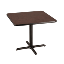 National Public Seating CT34242XDMY 42" Square Dining Height Table - Mahogany Laminate Top, Black Metal Base thumbnail 3
