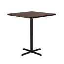 National Public Seating CT34848XBMY 48" Square Bar Height Table - Mahogany Laminate Top, Black Metal Base thumbnail 3