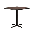 National Public Seating CT34848XCMY 48" Square Counter Height Table - Mahogany Laminate Top, Black Metal Base thumbnail 3