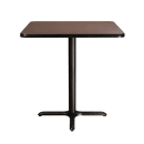 National Public Seating CT34848XCMY 48" Square Counter Height Table - Mahogany Laminate Top, Black Metal Base thumbnail 4