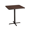 National Public Seating CT34848XDMY 48" Square Dining Height Table - Mahogany Laminate Top, Black Metal Base thumbnail 2