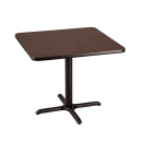 National Public Seating CT34848XDMY 48" Square Dining Height Table - Mahogany Laminate Top, Black Metal Base thumbnail 3