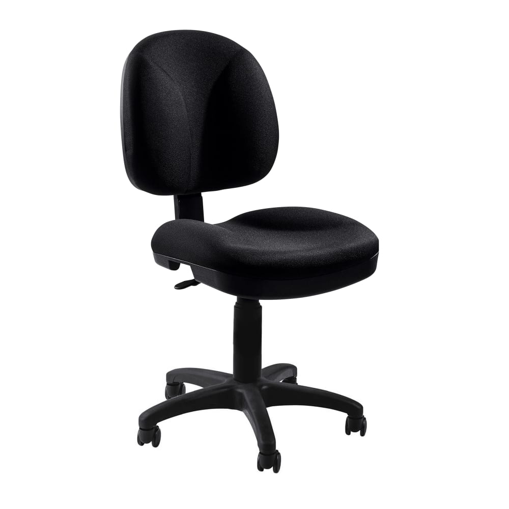 National Public Seating CTC Swivel Task Chair w/ Mid Back & Plastic Seat, Black