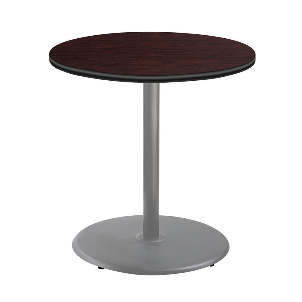 National Public Seating CTG13636RCPBTMMY 36" Round Counter Height Table - Mahogany Laminate Top, Steel Base