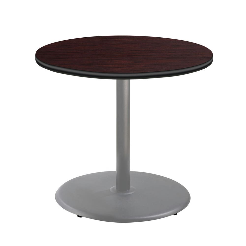 National Public Seating CTG13636RDPBTMMY 36" Round Dining Height Table - Mahogany Laminate Top, Steel Base