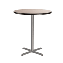 National Public Seating CTG13636XBPBTMGY 36" Round Bar Height Table - Grey Nebula Laminate Top, Steel Base thumbnail 2