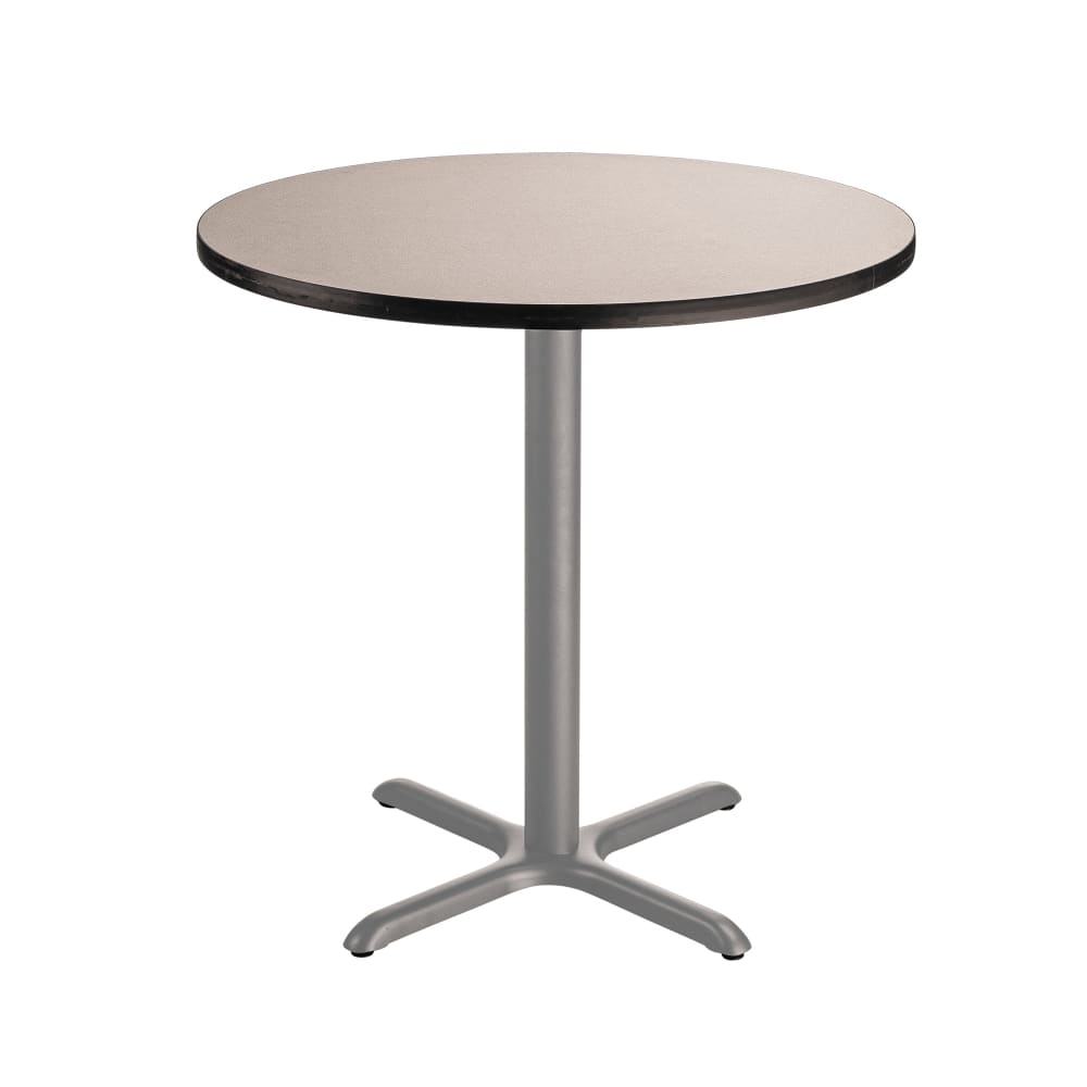 National Public Seating CTG13636XCPBTMGY 36" Round Counter Height Table - Grey Nebula Laminate Top, Steel Base