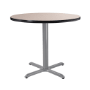 National Public Seating CTG13636XDPBTMGY 36" Round Dining Height Table - Grey Nebula Laminate Top, Steel Base thumbnail 2