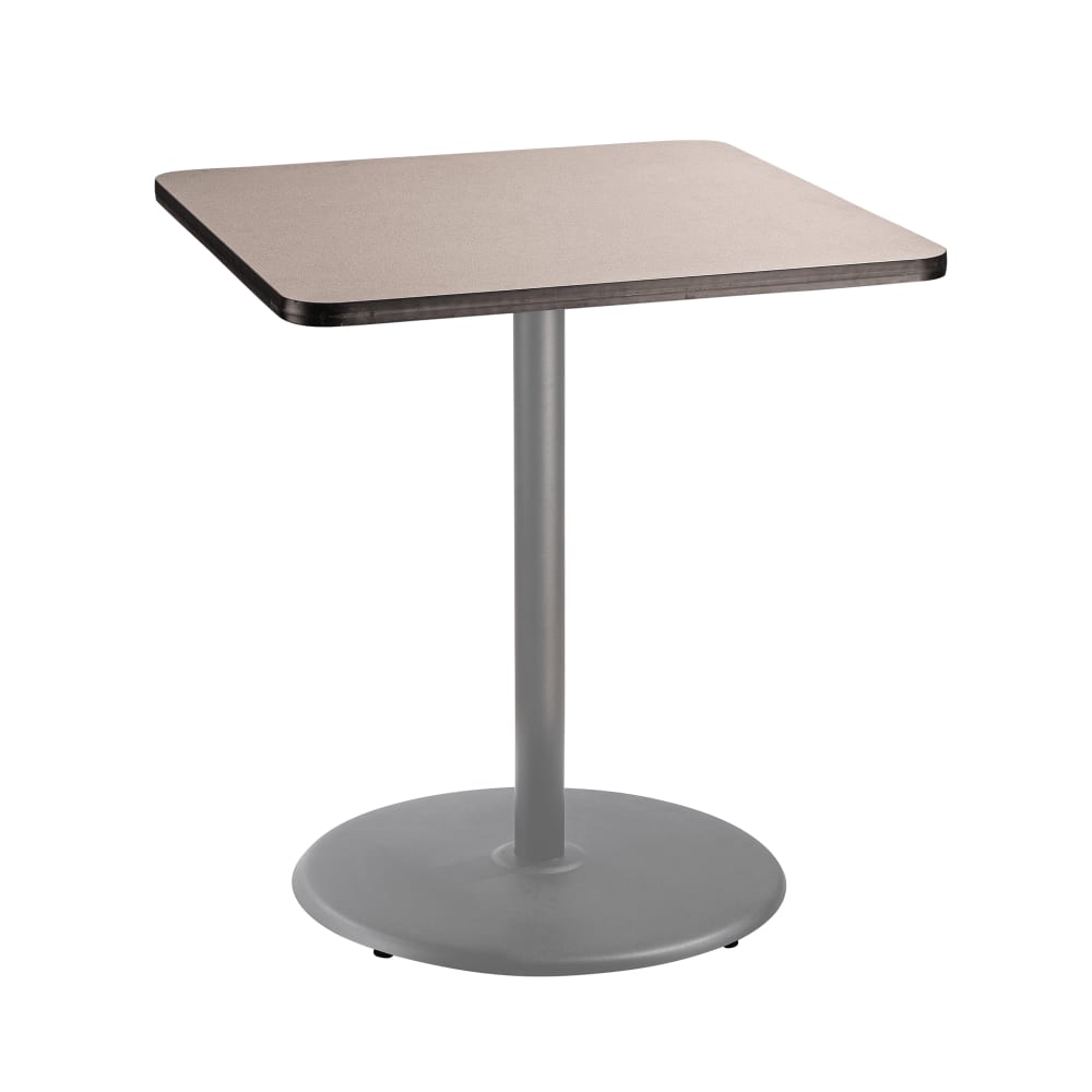National Public Seating CTG33636RBPBTMGY 36" Square Bar Height Table - Grey Nebula Laminate Top, Steel Base