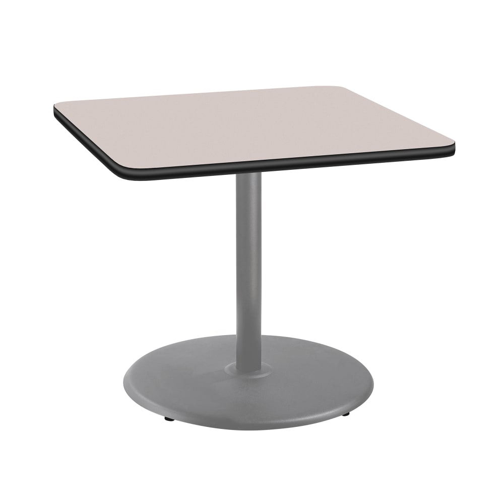 National Public Seating CTG33636RDPBTMGY 36" Square Dining Height Table - Grey Nebula Laminate Top, Steel Base