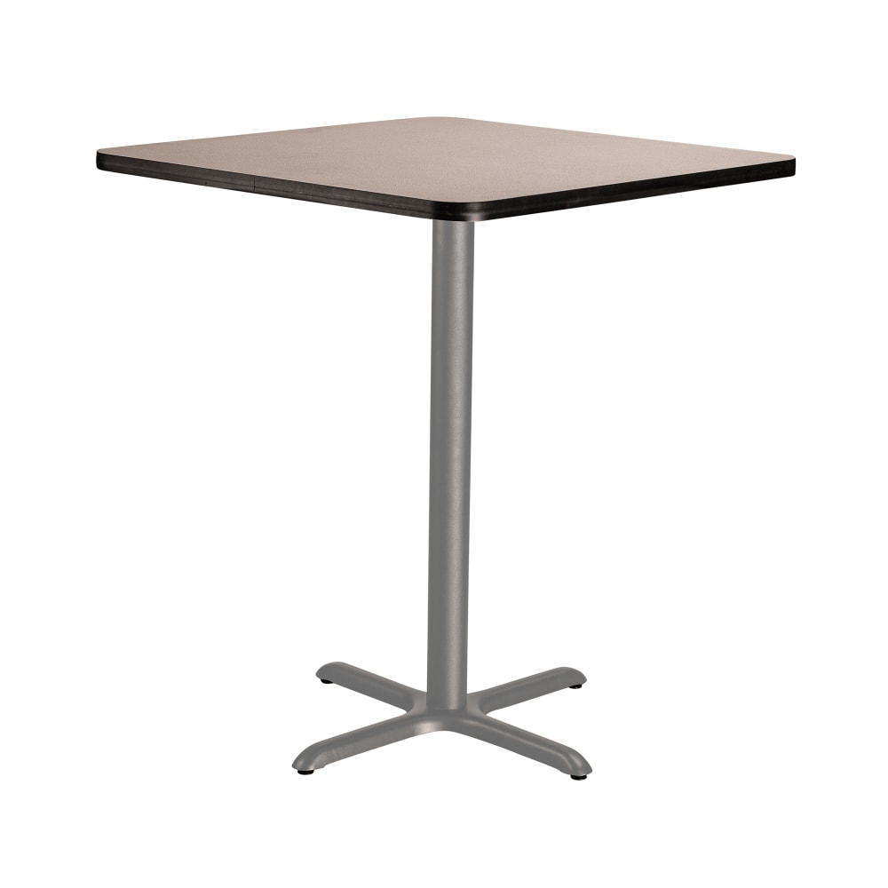 National Public Seating CTG33636XBPBTMGY 36" Square Bar Height Table - Grey Nebula Laminate Top, Steel Base