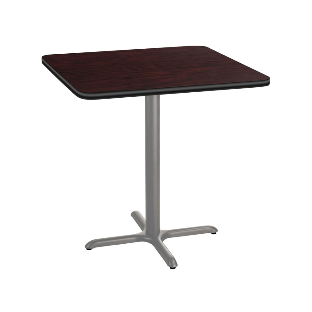 National Public Seating CTG33636XCPBTMMY 36" Square Counter Height Table - Mahogany Laminate Top, Steel Base