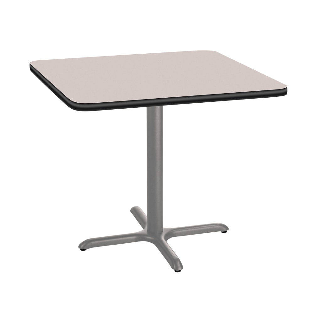 National Public Seating CTG33636XDPBTMGY 36" Square Dining Height Table - Grey Nebula Laminate Top, Steel Base
