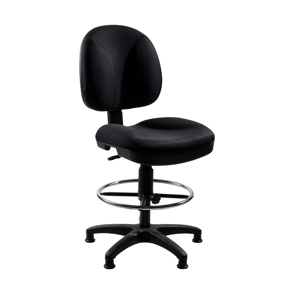 National Public Seating CTS Swivel Task Chair w/ Mid Back & Plastic Seat, Black