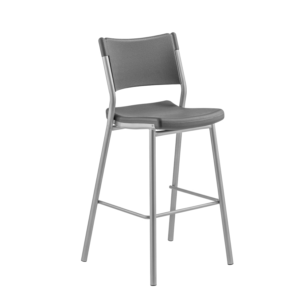 National Public Seating CTS30 42" Bar Stool w/ Solid Back & HDPE Seat, Black