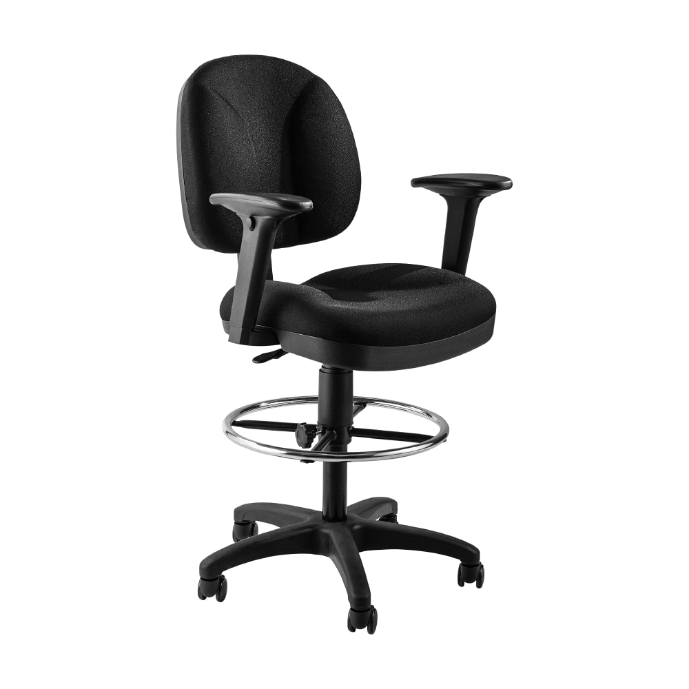 National Public Seating CTS-A Swivel Task Chair w/ Mid Back & Padded Seat, Black