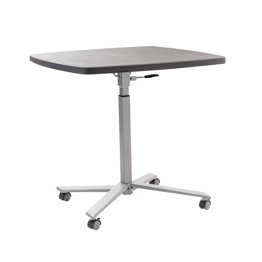 National Public Seating CTT3042 36" Square Bar Height Table - Charcoal Slate HDPE Top, Steel Base