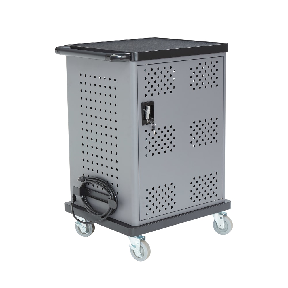 National Public Seating DCC Laptop Charging Cart w/ (2) Shelves - 12 ft Cord, Steel