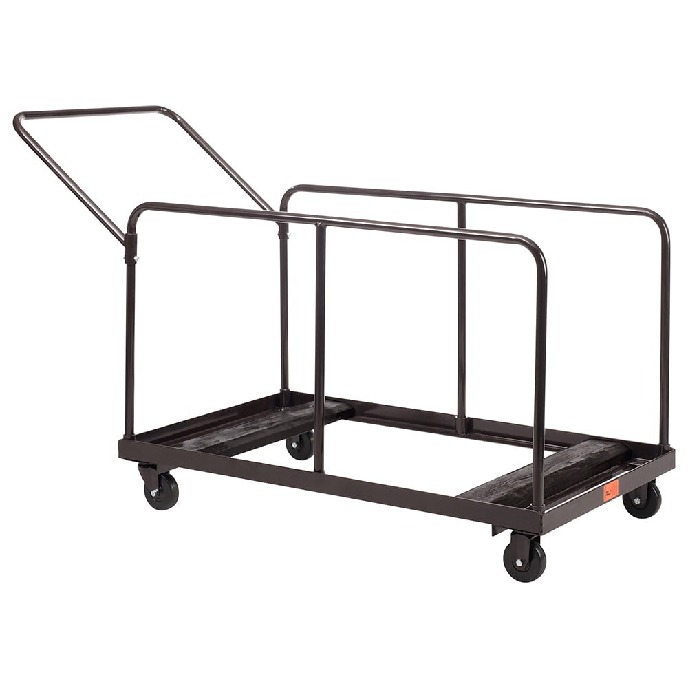 National Public Seating DYMU Folding Table Dolly w/ (12) Round & Rectangular Folding Table Capacity - Steel, Brown