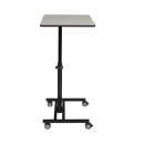 National Public Seating EDTC Mobile Student Desk w/ Adjustable Height - Black Steel Frame, Gray thumbnail 2