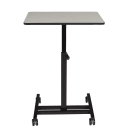 National Public Seating EDTC Mobile Student Desk w/ Adjustable Height - Black Steel Frame, Gray thumbnail 4