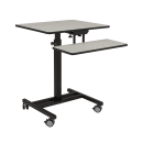 National Public Seating EDTC Mobile Student Desk w/ Adjustable Height - Black Steel Frame, Gray thumbnail 6