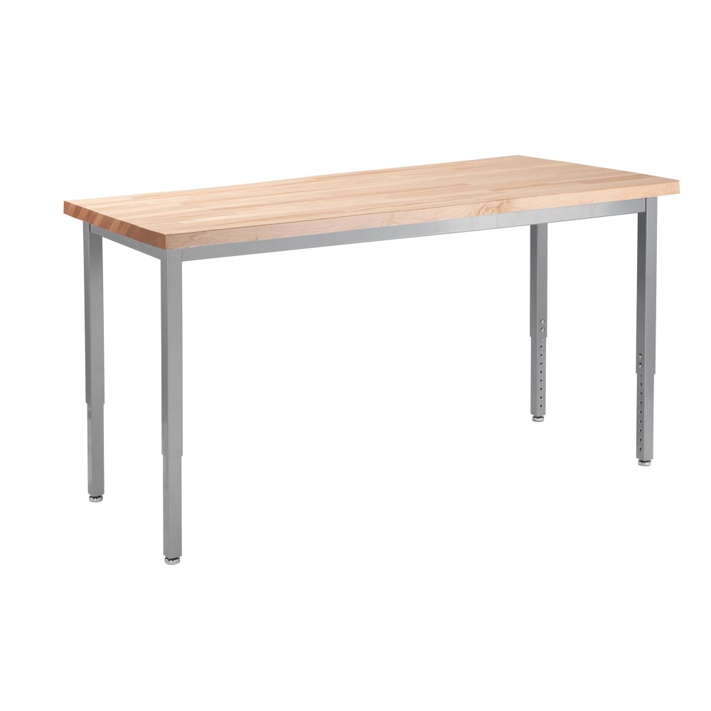 National Public Seating HDT8-3060B Rectangular Activity Table - 60"L x 30"W, Butcherblock Top, Beige