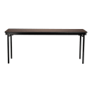 National Public Seating MSFT1848PWEBWT Folding Table w/ Montana Walnut Laminate Top & Black Steel Frame - 48"L x 18"W x 29"H thumbnail 2