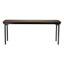 National Public Seating MSFT1860PWEBWT Folding Table w/ Montana Walnut Laminate Top & Black Steel Frame - 60"L x 18"W x 29"H thumbnail 2