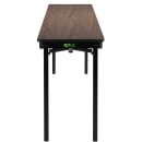 National Public Seating MSFT1896PWEBWT Folding Table w/ Montana Walnut Laminate Top & Black Steel Frame - 96"L x 18"W x 29"H thumbnail 3