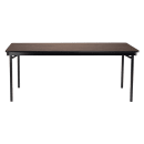National Public Seating MSFT2448PWEBWT Folding Table w/ Montana Walnut Laminate Top & Black Steel Frame - 48"L x 24"W x 29"H thumbnail 2