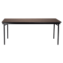 National Public Seating MSFT2472PWEBWT Folding Table w/ Montana Walnut Laminate Top & Black Steel Frame - 72"L x 24"W x 29"H thumbnail 2